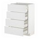 METOD kitchen unit in white with four open drawers, rectangular shape, modern design.