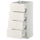 White METOD kitchen cabinet with four partial drawers, sleek, modern design.