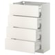 White METOD kitchen unit with four smooth, pull-out drawers.