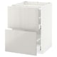 METOD white cabinet with open drawers, glossy finish, modern design.