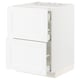 White METOD kitchen cabinet with soft-close drawers, classic design.
