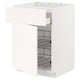 White METOD kitchen cabinet with pull-out racks, 3 sections.
