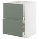 Ikea METOD kitchen unit, grey-green, modern design with two drawers.