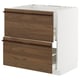 METOD kitchen cabinet: white & dark brown drawers with wooden handles, rectangular shape, modern design.