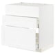 White kitchen cabinet, modern design, smooth drawers, medium size.