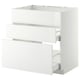 White modern kitchen cabinet with smooth drawers, sleek design.
