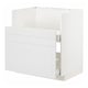 METOD white cabinet with drawers, modern design, smooth fronts, 3 drawers, sleek look.