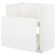 METOD white kitchen cabinet with drawers, modern minimalist design.