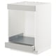 A white METOD kitchen cabinet with a light grey drawer. Its square-shaped and modern in design.