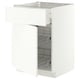 METOD / MAXIMERA Base cab w wire basket/drawer/door, white/Aspudden matt white, 60x60 cm