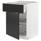 Black ikea METOD kitchen cabinet with white body & storage baskets