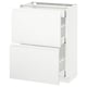 White METOD cabinet with matte finish, drawers, sleek design.