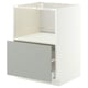 METOD / MAXIMERA Base cabinet f built-in appliances, white/Havstorp light grey, 60x60 cm