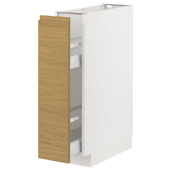 METOD cabinet - white & oak