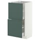 METOD / MAXIMERA Base cabinet with 2 drawers, white/Aspudden dark grey-green, 40x37 cm