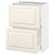 Off-white METOD kitchen cabinet with bevelled bodbyn drawers, 2-tier, modern style.