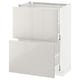 A white METOD kitchen cabinet with smooth surfaces and multiple compartments. It a modern, glossy design with a sturdy structure.
