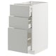 METOD kitchen cabinet - light grey, flat-shaped, modern, with 3 drawers.