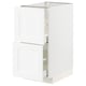 A white METOD kitchen cabinet with two drawers and a cabinet door, featuring a sleek, modern design.