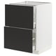 Modern black ikea METOD kitchen unit with two drawers, sleek design.