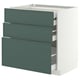 METOD / MAXIMERA Base cb 3 frnts/2 low/1 md/1 hi drw, white/Aspudden dark grey-green, 80x60 cm