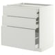 METOD / MAXIMERA Base cb 3 frnts/2 low/1 md/1 hi drw, white/Aspudden light grey, 80x60 cm