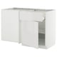 White METOD kitchen unit, modern glossy design with single open shelf, sturdy frame.