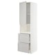 METOD kitchen unit: white, tall, grey drawers, wooden, modern style.