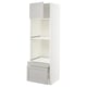 White ikea METOD kitchen unit, grey doors, shelves & drawers.