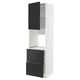 METOD kitchen unit with black drawers and shelves, white frame, modern design.