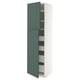 METOD / MAXIMERA Hi cab w 2 doors/4 drawers, white/Aspudden dark grey-green, 60x60x220 cm