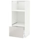 METOD white kitchen cabinet with glossy drawer.
