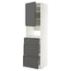 METOD / MAXIMERA High cabinet f built-in appliances, white/Voxtorp dark grey, 60x60x220 cm