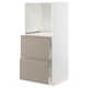 METOD kitchen unit in grey-beige with sleek handles and adjustable shelves.