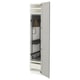 Open grey METOD kitchen cabinet, wood, rectangular, beveled edges, multiple shelves.