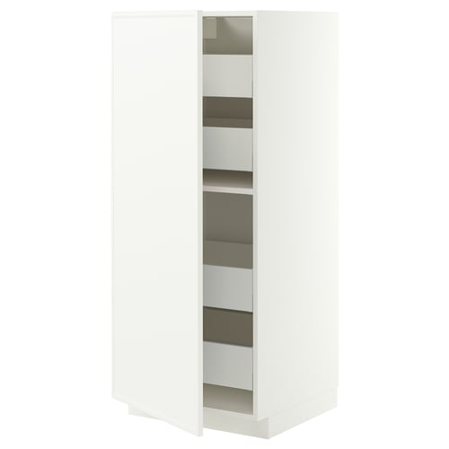METOD / MAXIMERA High cabinet with drawers, white/Aspudden matt white, 60x60x140 cm