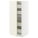 METOD off-white kitchen cabinet with adjustable shelves and soft-closing drawers. Traditional design with bevelled edges.