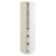 METOD tall cream cabinet, sleek & modern, open shelves, soft-close drawers.