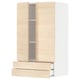 Light wooden cabinet, METOD, light ash, boxy design, two doors, two drawers.