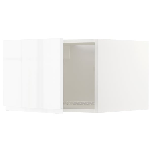 Modern white kitchen unit, glossy finish; part of ikeas METOD system.