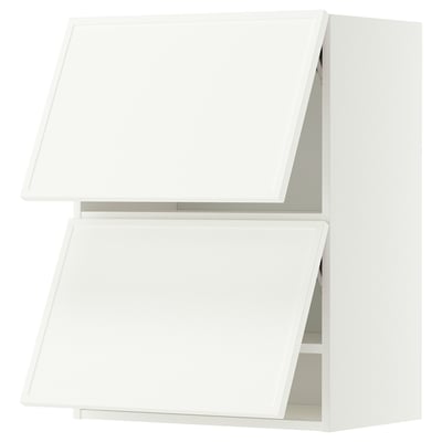METOD Wall cabinet horizontal w 2 doors, white/Aspudden matt white, 60x80 cm