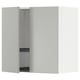 White modern kitchen cabinet, light grey, rectangular, wall-mounted, minimalist design.