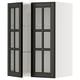 METOD: modern black wall cabinet with glass doors, sleek design.