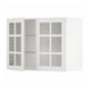 METOD white wall cabinet with glass doors and adjustable shelf.