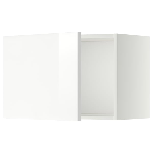White modern kitchen unit: ikea METOD with high gloss doors.
