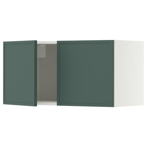 METOD Wall cabinet with 2 doors, white/Aspudden dark grey-green, 80x40 cm
