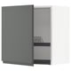 METOD dark grey kitchen cabinet with shelves and holder, modern design.