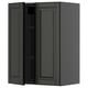 METOD wall cabinet: black, square, modern design, dark painted wood, adjustable shelf.