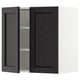 A dark gray METOD wall cabinet with a beveled door. It a square shape and a traditional design, perfect for kitchens.