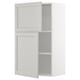 White kitchen wall cabinet, rectangular, two doors, adjustable shelves.
